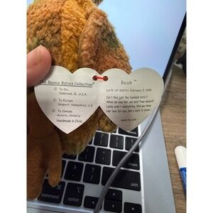 Ty Beanie Baby Beak Kiwi Bird 1998 WITH Tags – P.E. Pellets – Retired Plush